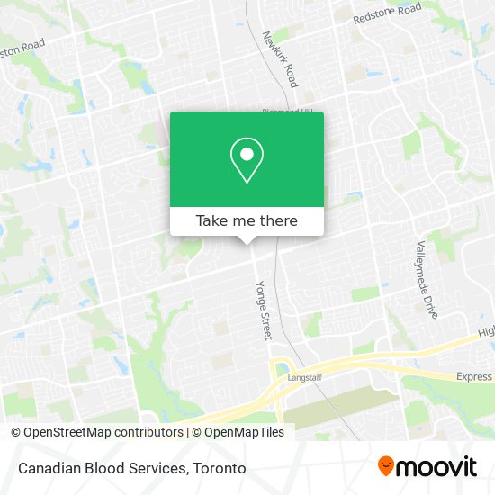 Canadian Blood Services map