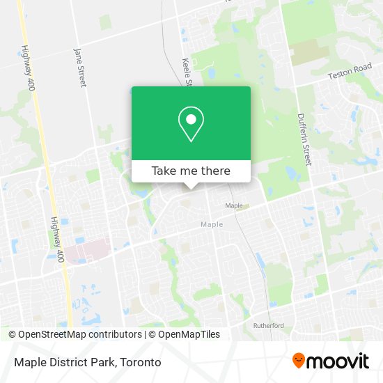 Maple District Park plan