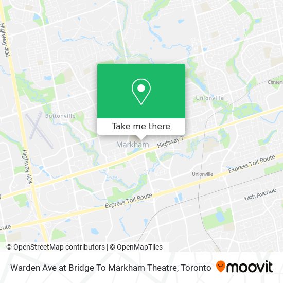 Warden Ave at Bridge To Markham Theatre map