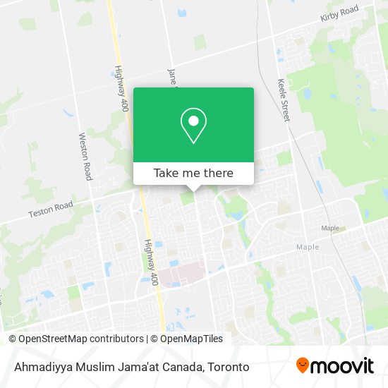 Ahmadiyya Muslim Jama'at Canada map