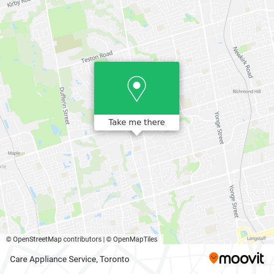 Care Appliance Service map