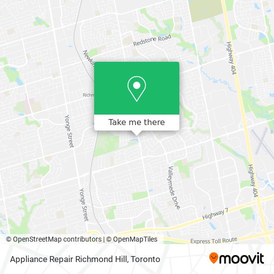Appliance Repair Richmond Hill map