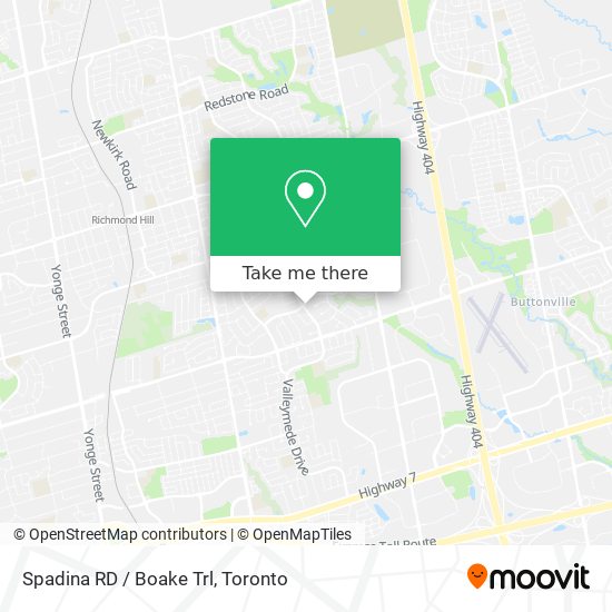 Spadina RD / Boake Trl plan