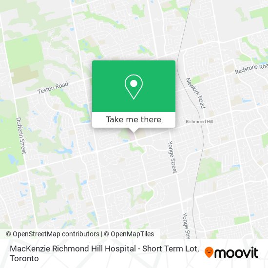 MacKenzie Richmond Hill Hospital - Short Term Lot plan