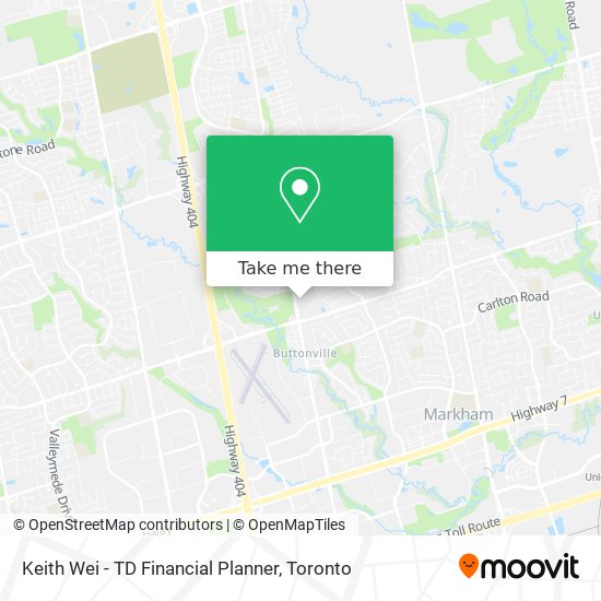Keith Wei - TD Financial Planner map