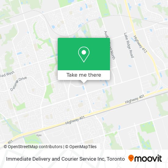 Immediate Delivery and Courier Service Inc map
