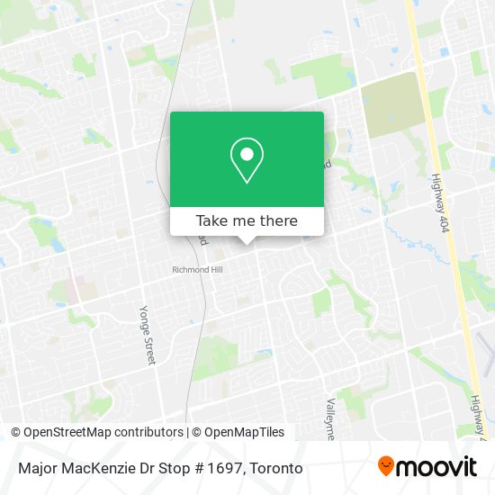 Major MacKenzie Dr Stop # 1697 map