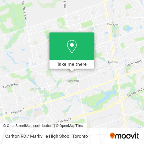 Carlton RD / Markville High Shool map