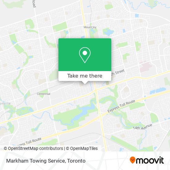Markham Towing Service map
