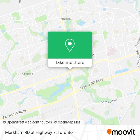 Markham RD at Highway 7 map