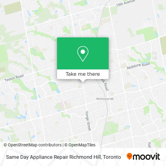 Same Day Appliance Repair Richmond Hill map