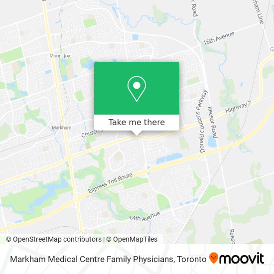 Markham Medical Centre Family Physicians map