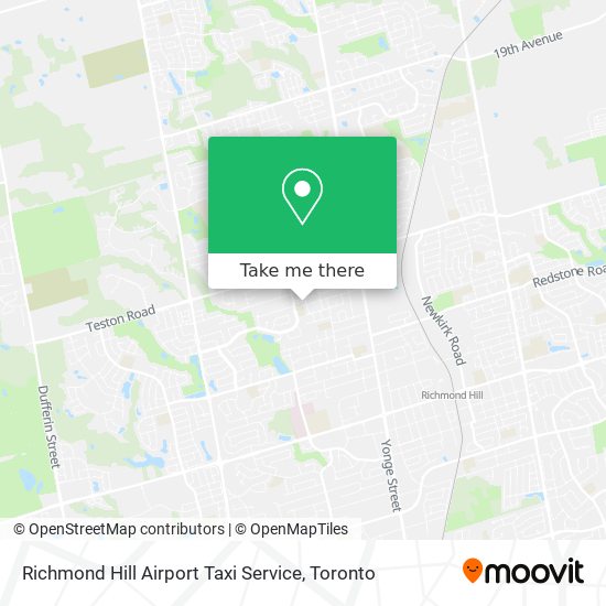 Richmond Hill Airport Taxi Service map