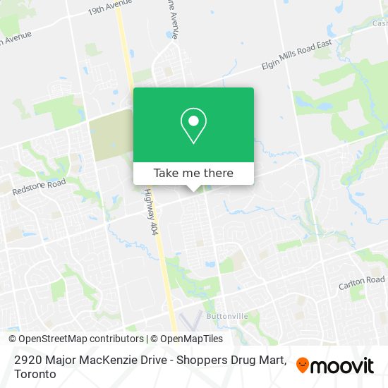 2920 Major MacKenzie Drive - Shoppers Drug Mart map