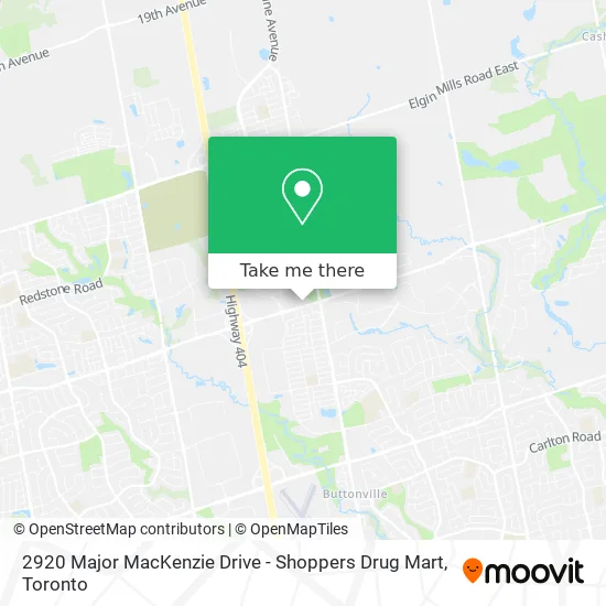2920 Major MacKenzie Drive - Shoppers Drug Mart map