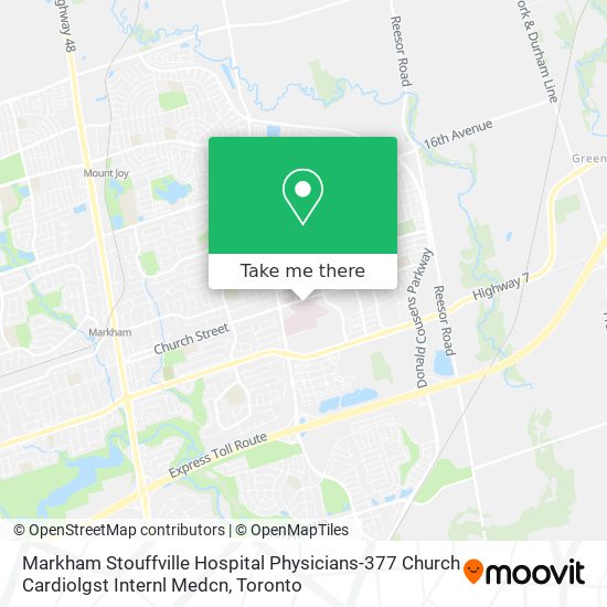 Markham Stouffville Hospital Physicians-377 Church Cardiolgst Internl Medcn map