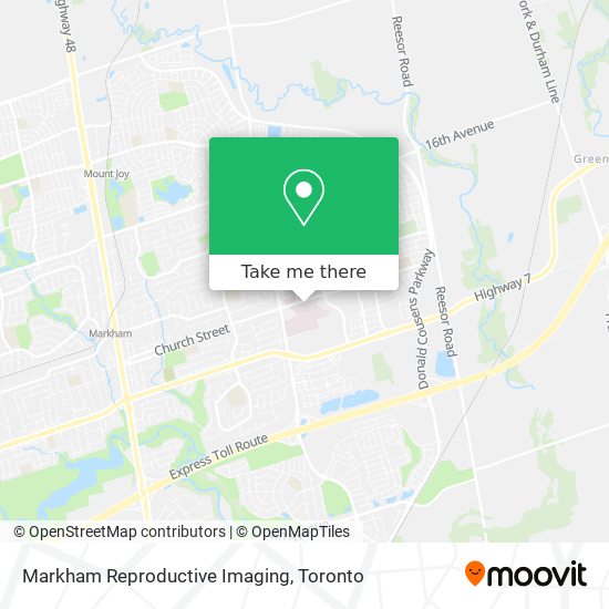 Markham Reproductive Imaging map