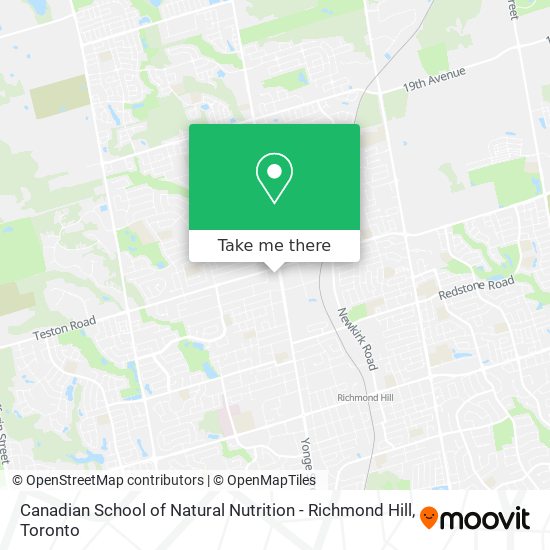 Canadian School of Natural Nutrition - Richmond Hill plan