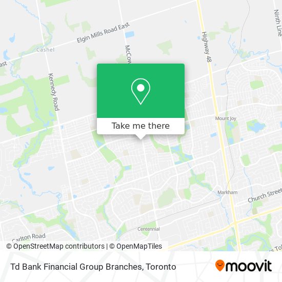 Td Bank Financial Group Branches map