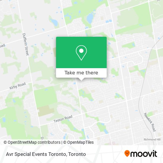 Avr Special Events Toronto map