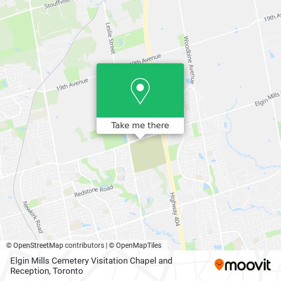 Elgin Mills Cemetery Visitation Chapel and Reception map