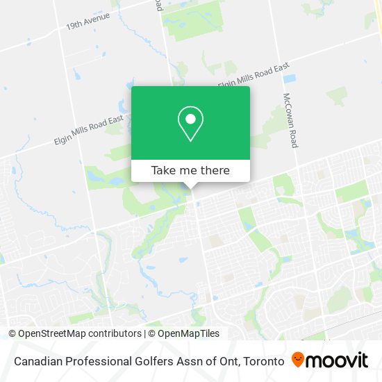 Canadian Professional Golfers Assn of Ont map