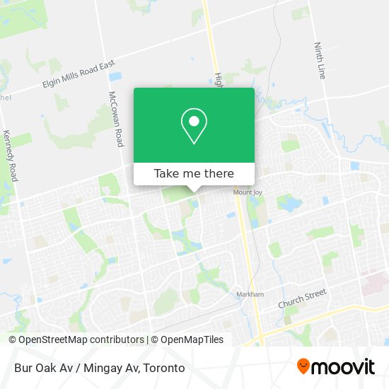 Bur Oak Av / Mingay Av map