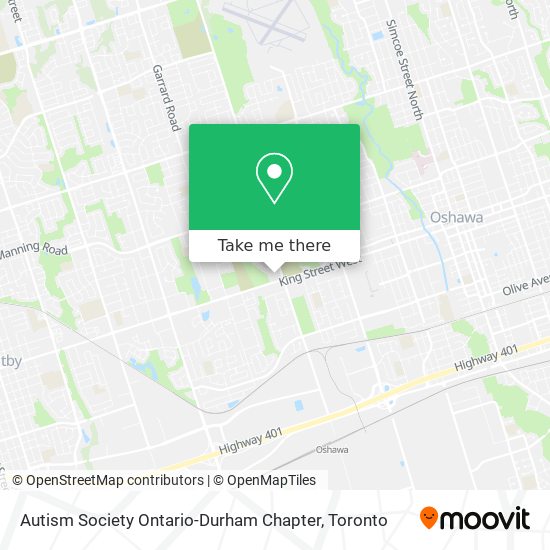 Autism Society Ontario-Durham Chapter map