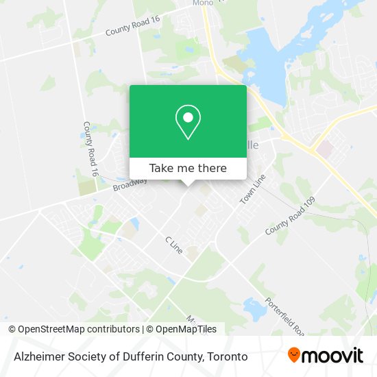 Alzheimer Society of Dufferin County map