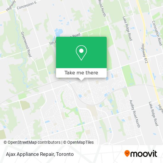 Ajax Appliance Repair map