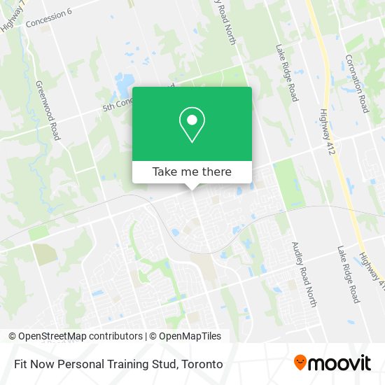 Fit Now Personal Training Stud map