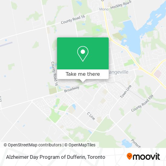 Alzheimer Day Program of Dufferin map