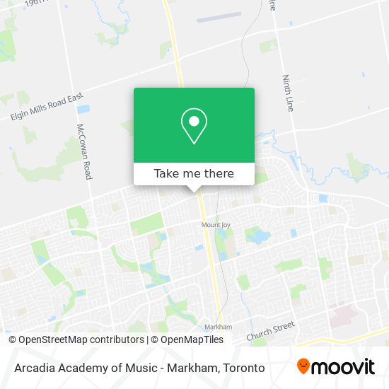 Arcadia Academy of Music - Markham map