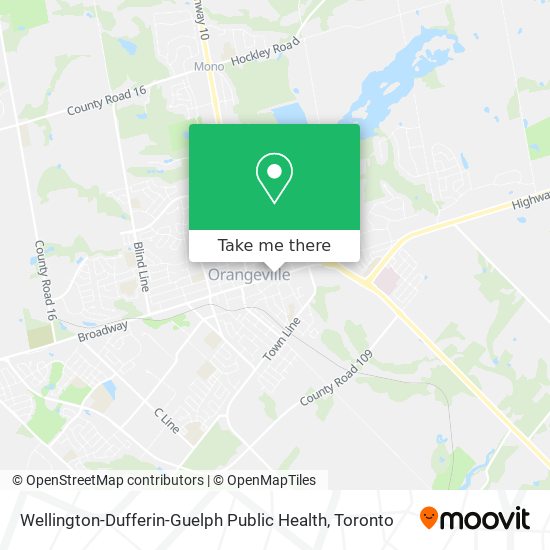 Wellington-Dufferin-Guelph Public Health map