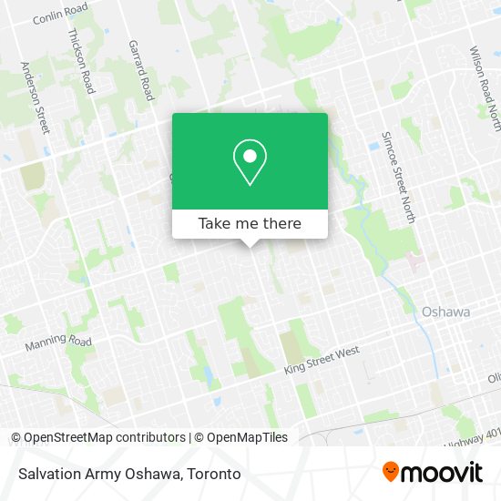 Salvation Army Oshawa map