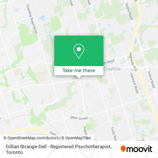 Gillian Strange-Dell - Registered Psychotherapist map