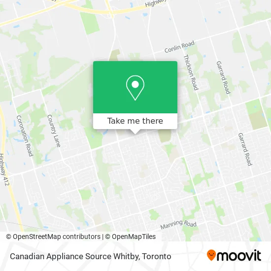 Canadian Appliance Source Whitby map