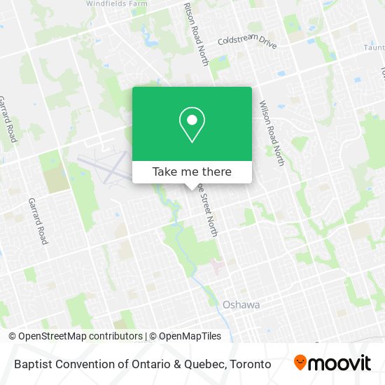 Baptist Convention of Ontario & Quebec map