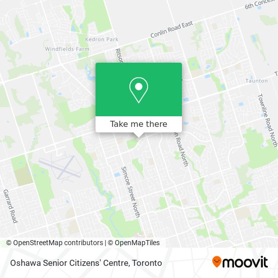 Oshawa Senior Citizens' Centre map