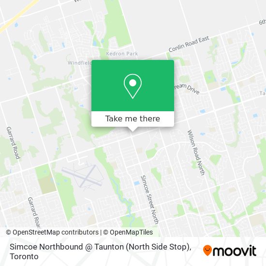 Simcoe Northbound @ Taunton (North Side Stop) map