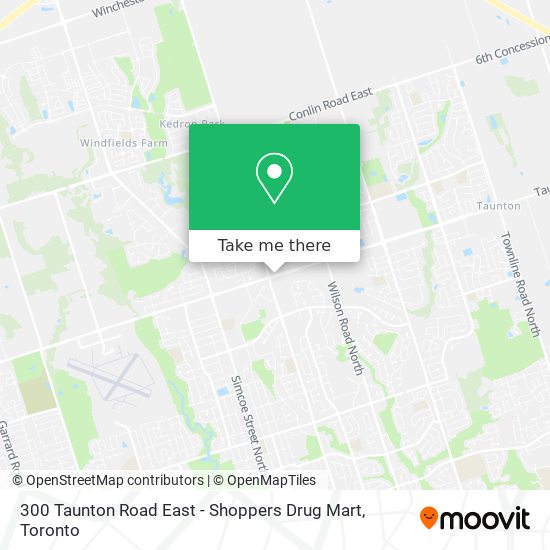 300 Taunton Road East - Shoppers Drug Mart map