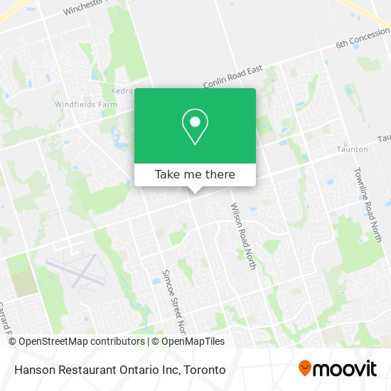 Hanson Restaurant Ontario Inc map