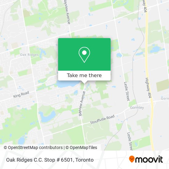 Oak Ridges C.C. Stop # 6501 map