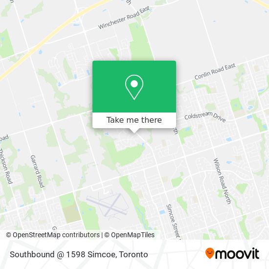 Southbound @ 1598 Simcoe map