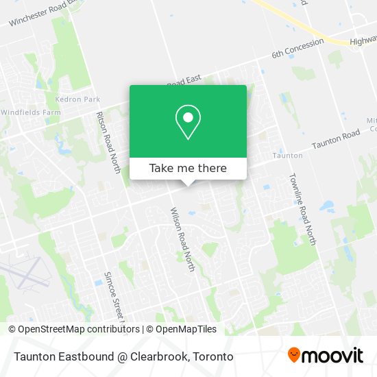 Taunton Eastbound @ Clearbrook map
