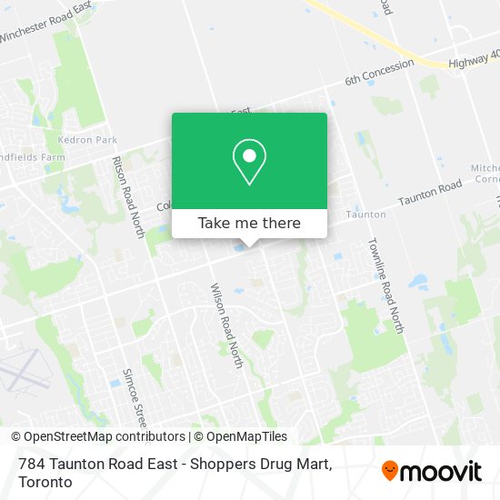 784 Taunton Road East - Shoppers Drug Mart map