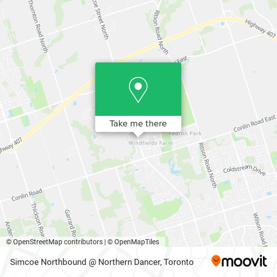 Simcoe Northbound @ Northern Dancer map