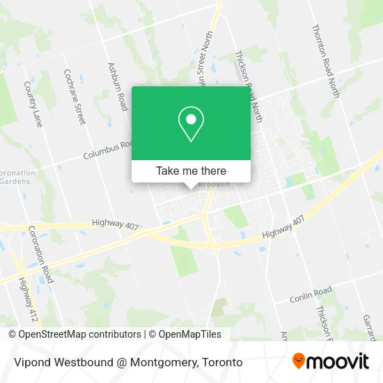 Vipond Westbound @ Montgomery map