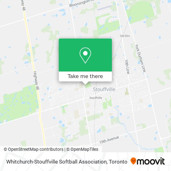 Whitchurch-Stouffville Softball Association map