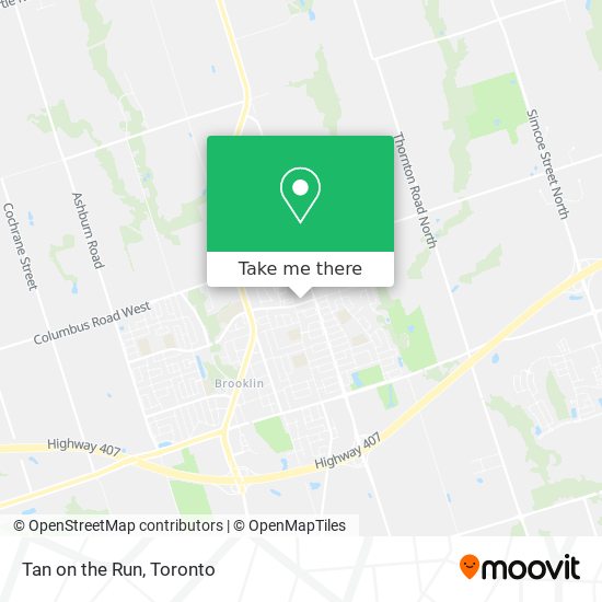 Tan on the Run map